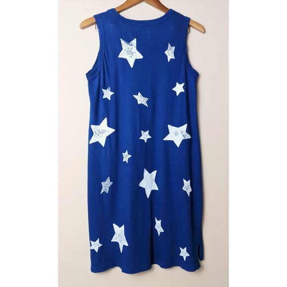 NWT CURRENT/ELLIOTT Blue with White Stars Muscle Tee Dress Size 3 Large - Picture 4 of 9